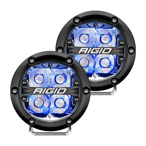 Rigid Industries 360-Series 4 Inch Led Off-Road Spot Beam Blue Backlight Pair RIGID Industries